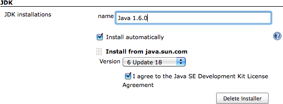 Configuring a JDK installation