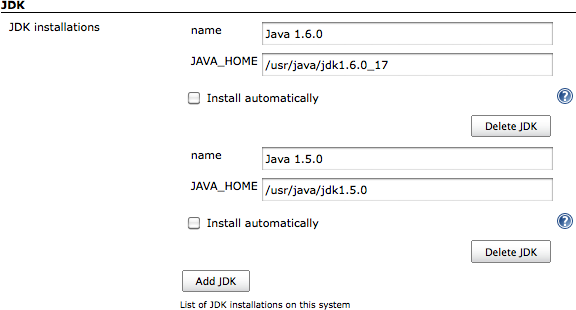 Configuration des JDKs dans Jenkins