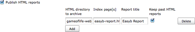 Publier les rapports HTML