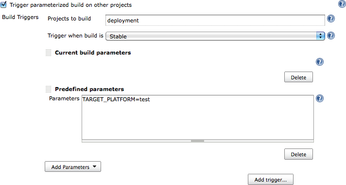 Passer un paramètre prédéfini à une tâche de build paramétré